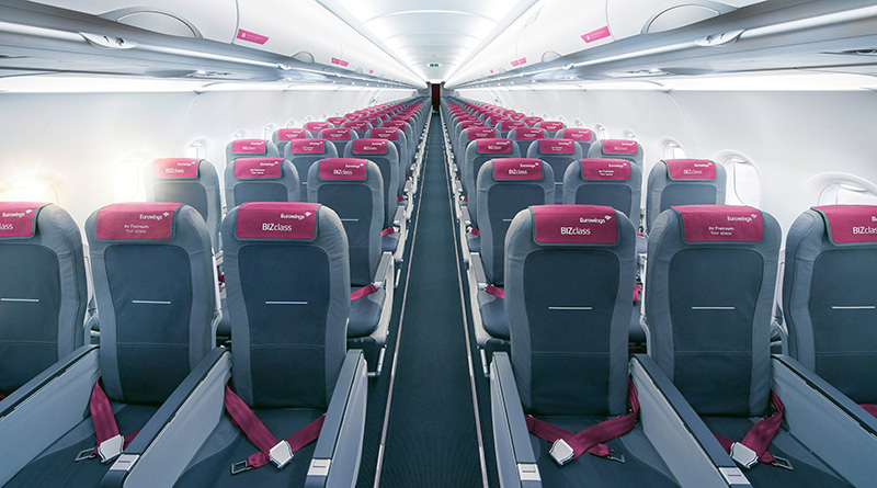 Eurowings Discover Business Class ohne Vorhang 