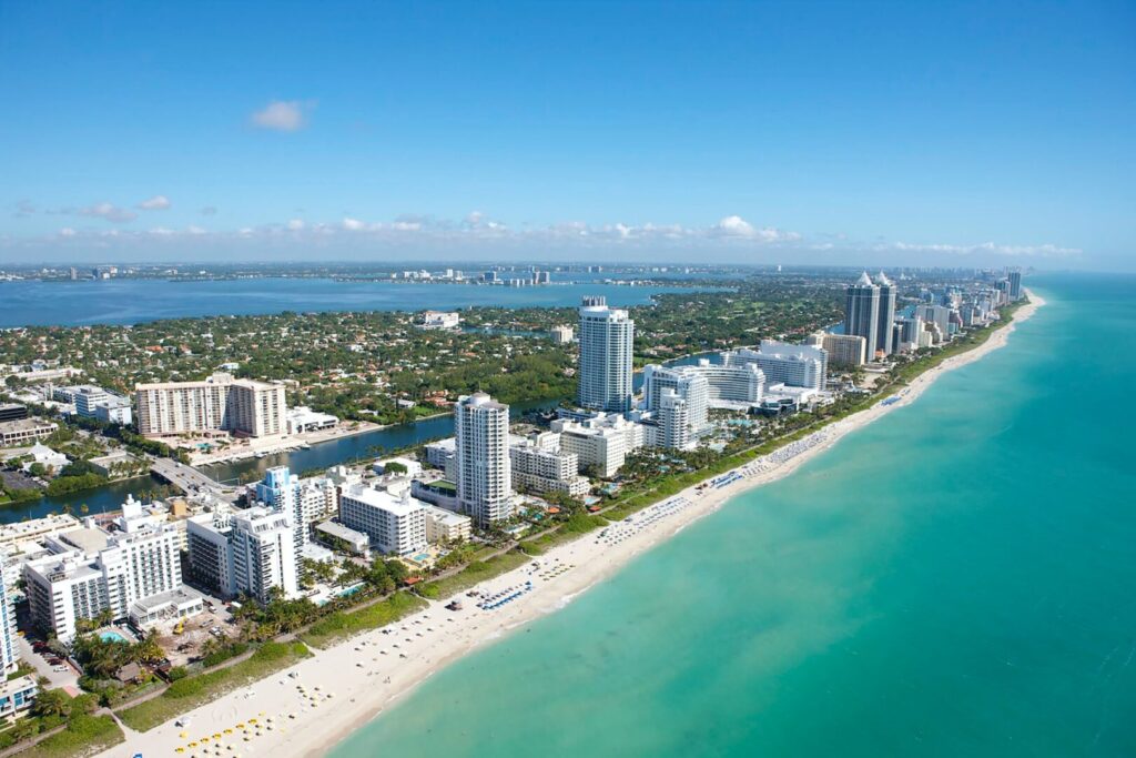 Miami Beach aus der Luft fotografiert 