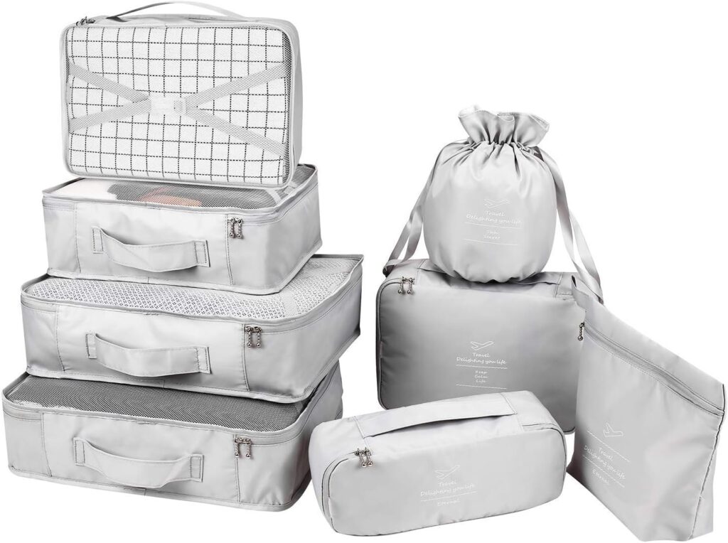Kofferorganizer für die nächste Reise in grau/weiß